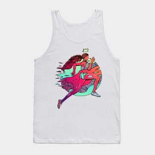 Blue Red Blend No 1 Track and Field Runner Tank Top